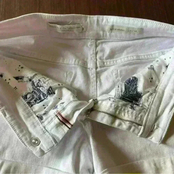 Pilcro and The Letterpress Slim Boyfriend Shorts Women's 28 White - Picture 3 of 4